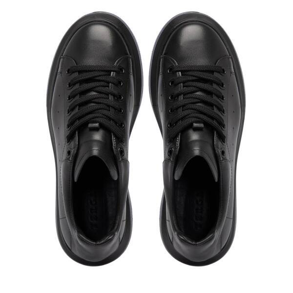 Siyah Hakiki Deri Erkek Sneaker - E25S1AY57669-A23 - 5