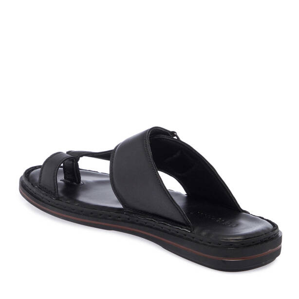 Siyah Hakiki Deri Erkek Terlik - E25Y1TR57152-A23 - 2