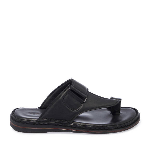 Siyah Hakiki Deri Erkek Terlik - E25Y1TR57152-A23 - 3