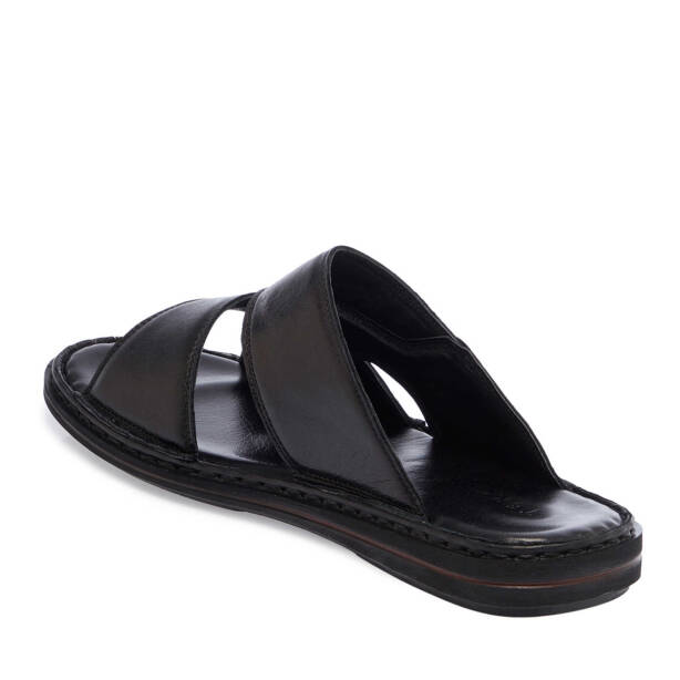 Siyah Hakiki Deri Erkek Terlik - E25Y1TR57153-A23 - 2