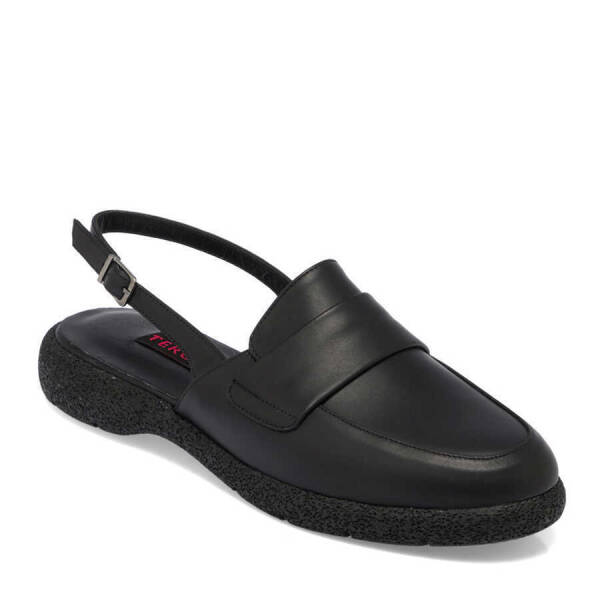 Siyah Deri Kadın Babet - K24I1AY67344-A23 - 1