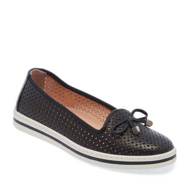 Siyah Hakiki Deri Kadın Babet - K24I1AY67350-A23 - 2