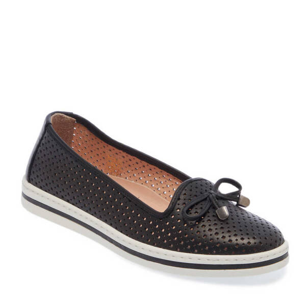 Siyah Hakiki Deri Kadın Babet - K24I1AY67350-A23 - 2