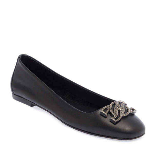 Siyah Deri Kadın Babet - K24I1BB67391-A23 - 1