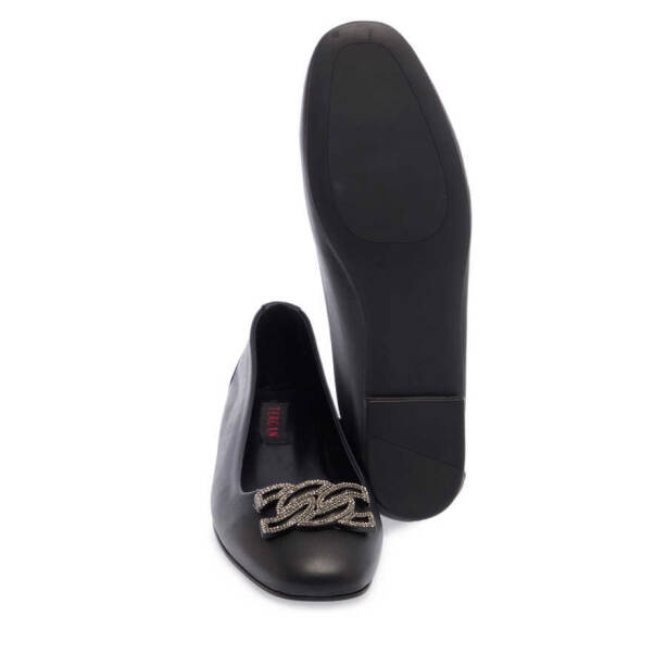 Siyah Deri Kadın Babet - K24I1BB67391-A23 - 4