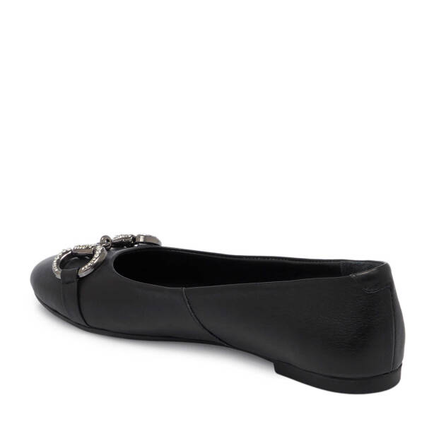 Siyah Deri Kadın Babet - K24I1BB67452-A23 - 2