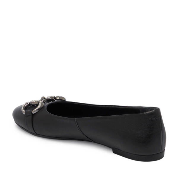 Siyah Deri Kadın Babet - K24I1BB67452-A23 - 2