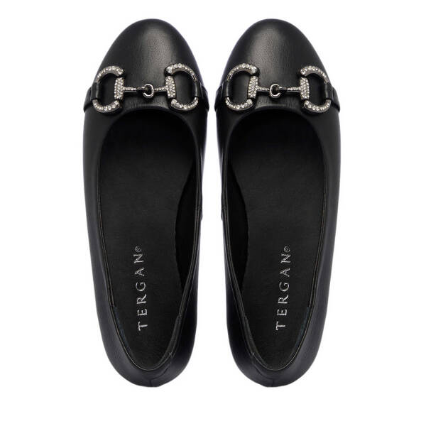 Siyah Deri Kadın Babet - K24I1BB67452-A23 - 5