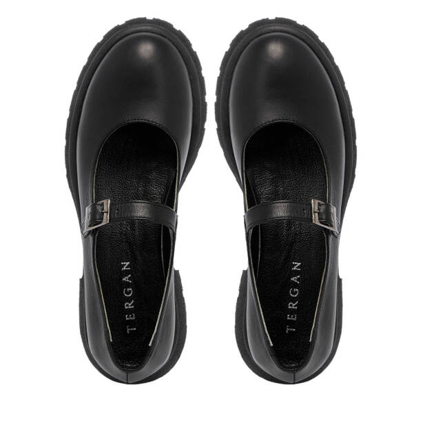 Siyah Hakiki Deri Kadın Babet - K25I1AY67825-A23 - Tergan