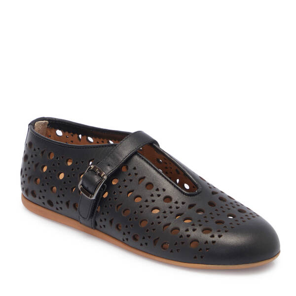 Siyah Hakiki Deri Kadın Babet - K25I1AY67900-A23 - 2