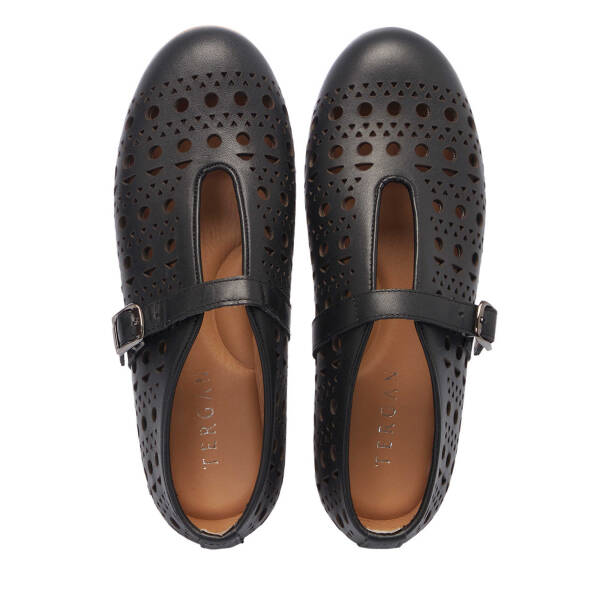 Siyah Hakiki Deri Kadın Babet - K25I1AY67900-A23 - 5