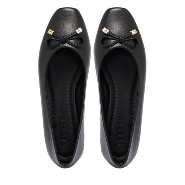 Siyah Deri Kadın Babet - K25S1BB68353-A23 - 5