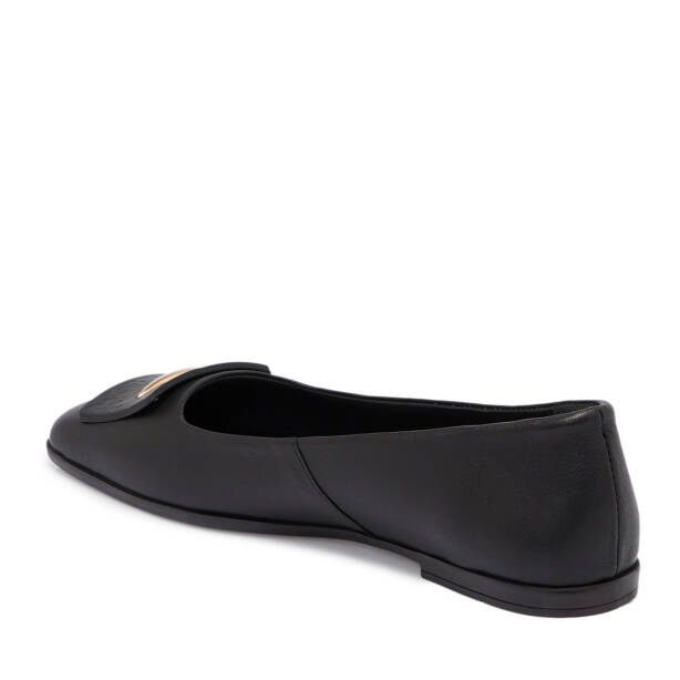 Siyah Deri Kadın Babet - K25S1BB68360-A23 - 2