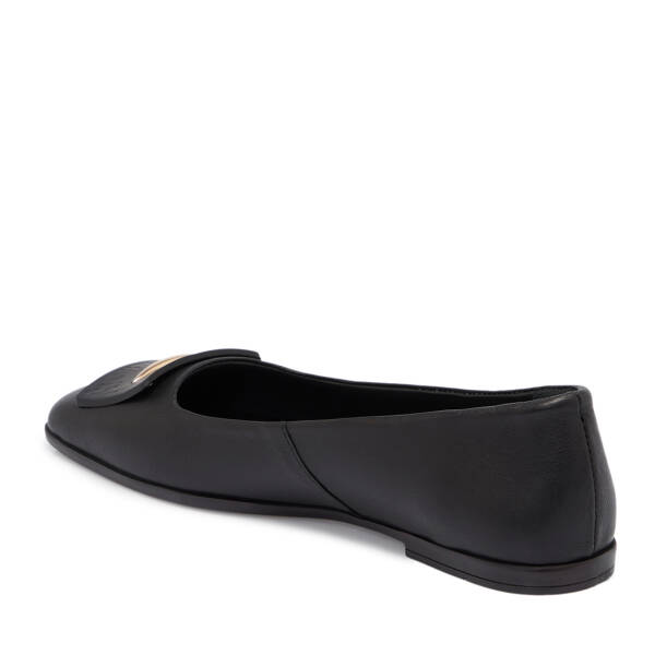 Siyah Deri Kadın Babet - K25S1BB68360-A23 - 2