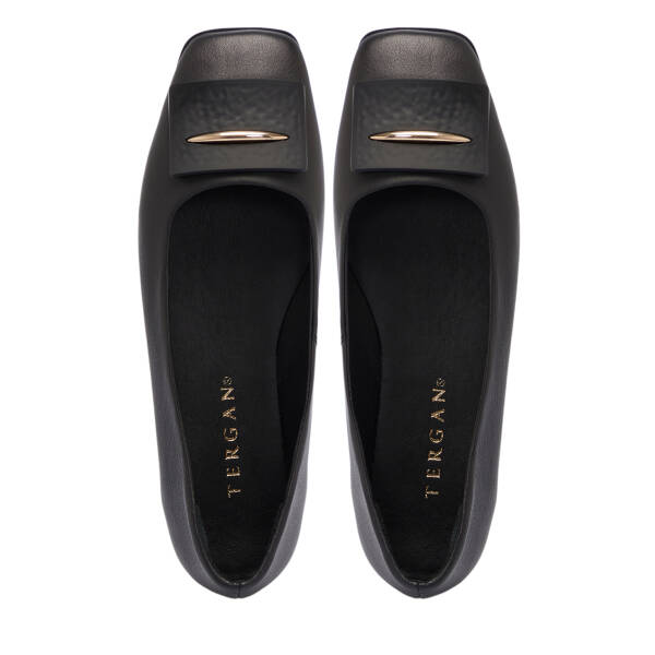 Siyah Deri Kadın Babet - K25S1BB68360-A23 - 5