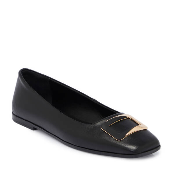 Siyah Deri Kadın Babet - K25S1BB68361-A23 - 1