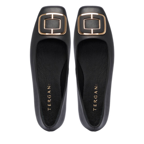 Siyah Deri Kadın Babet - K25S1BB68362-A23 - 5