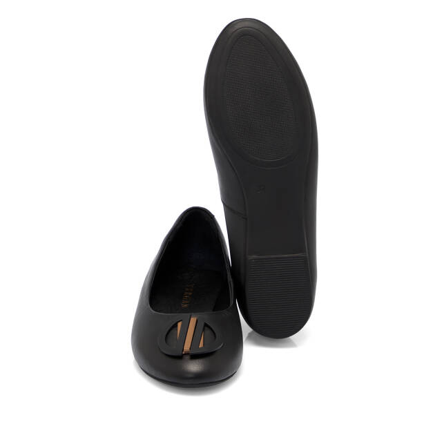 Siyah Deri Kadın Babet - K25S1BB68364-A23 - 4