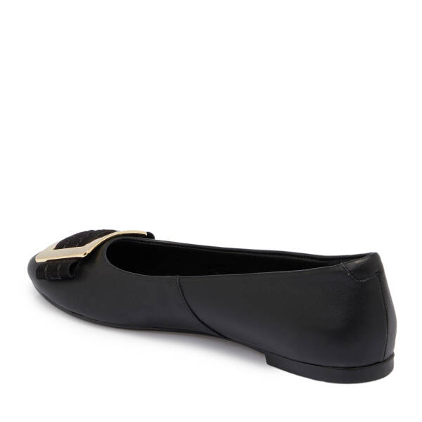 Siyah Deri Kadın Babet - K25S1BB68366-A23 - 2