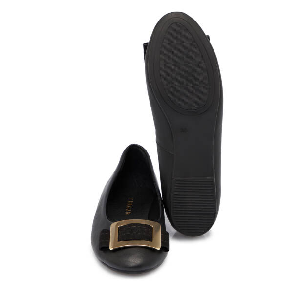 Siyah Deri Kadın Babet - K25S1BB68366-A23 - 4