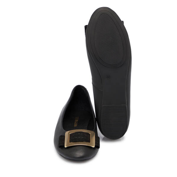 Siyah Deri Kadın Babet - K25S1BB68366-A23 - 4