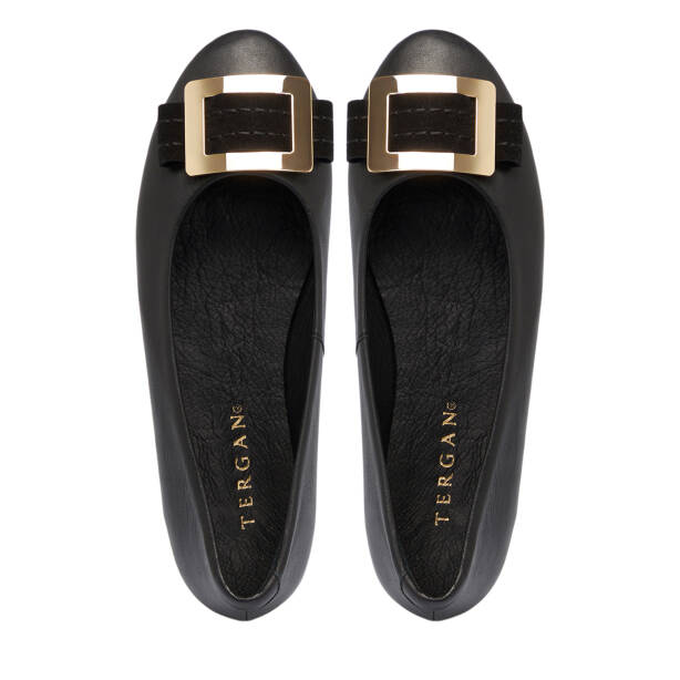 Siyah Deri Kadın Babet - K25S1BB68366-A23 - 5