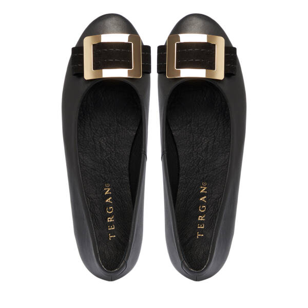 Siyah Deri Kadın Babet - K25S1BB68366-A23 - 5