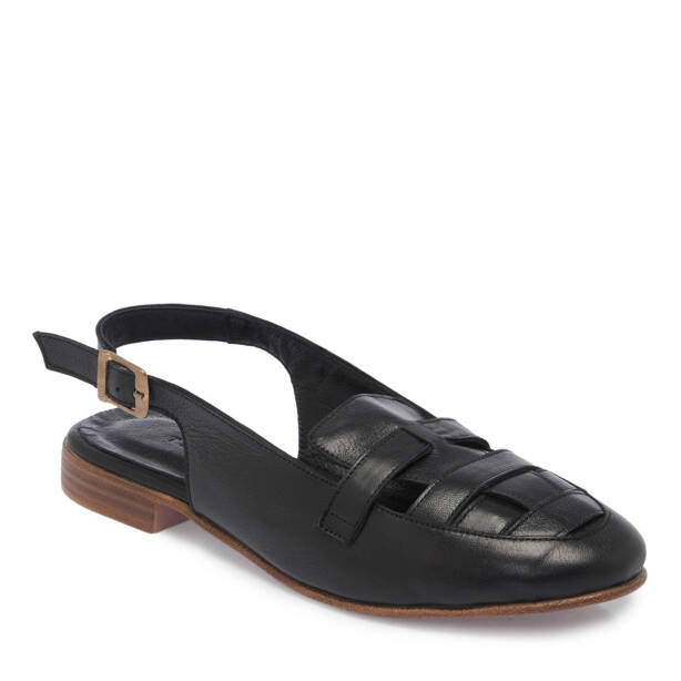 Siyah Hakiki Deri Kadın Babet - K25Y1AY67884-A23 - 2