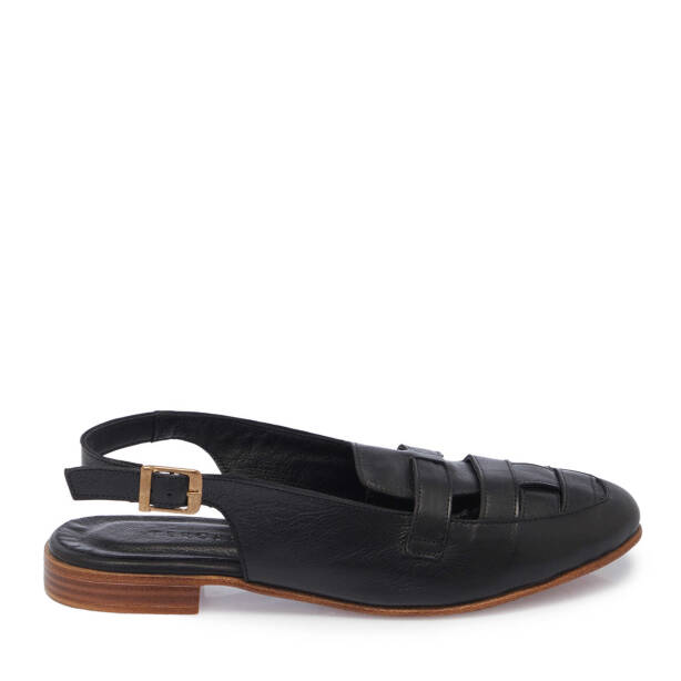 Siyah Hakiki Deri Kadın Babet - K25Y1AY67884-A23 