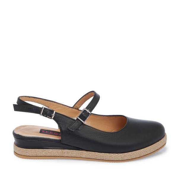 Siyah Hakiki Deri Kadın Babet - K25Y1AY67907-A23 - 1