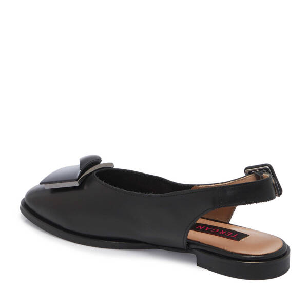 Siyah Deri Kadın Babet - K25Y1AY68051-A23 - 2