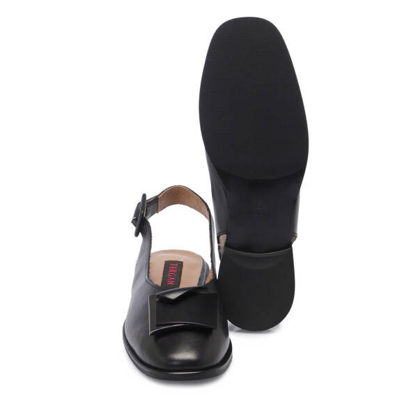 Siyah Deri Kadın Babet - K25Y1AY68051-A23 - 4