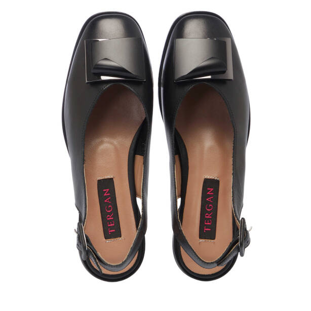 Siyah Deri Kadın Babet - K25Y1AY68051-A23 - Tergan