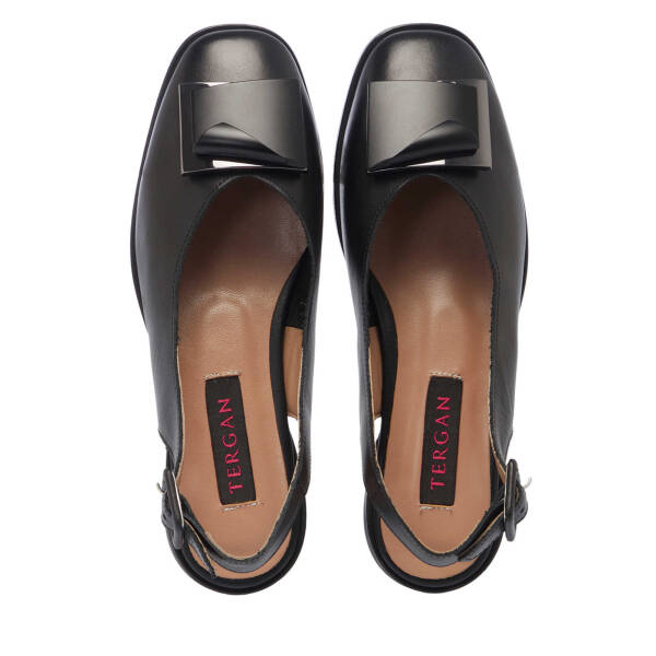 Siyah Deri Kadın Babet - K25Y1AY68051-A23 - 5