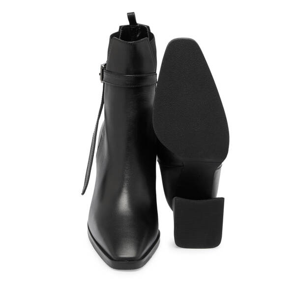 Siyah Deri Kadın Bot - K23K1BT66860-C59 - 4