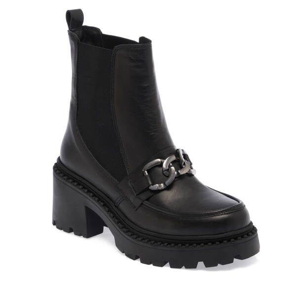 Siyah Deri Kadın Bot - K23K1BT66866-A23 - 1