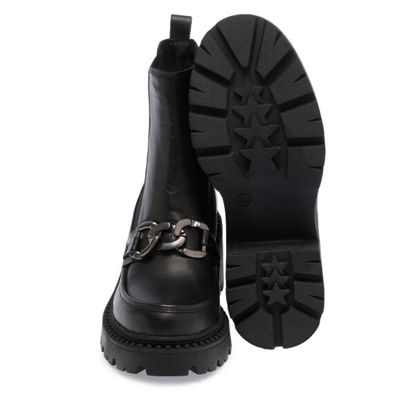 Siyah Deri Kadın Bot - K23K1BT66866-A23 - 4