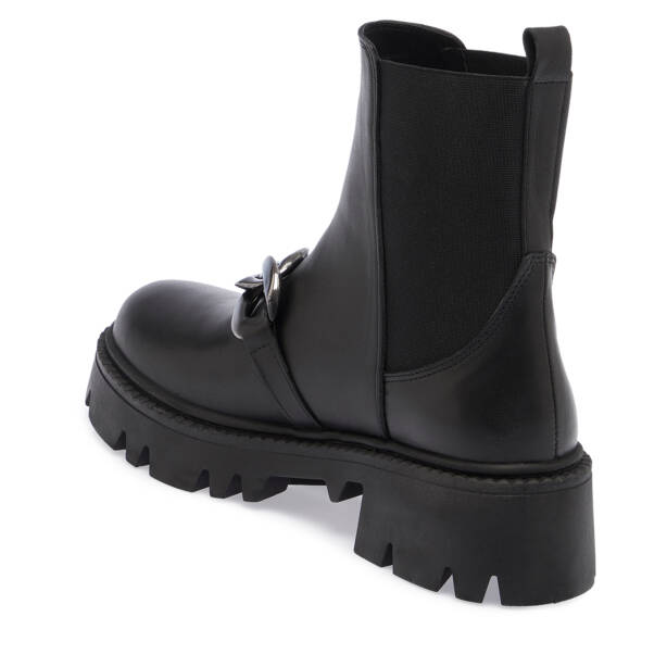 Siyah Deri Kadın Bot - K23K1BT66869-A23 - Tergan