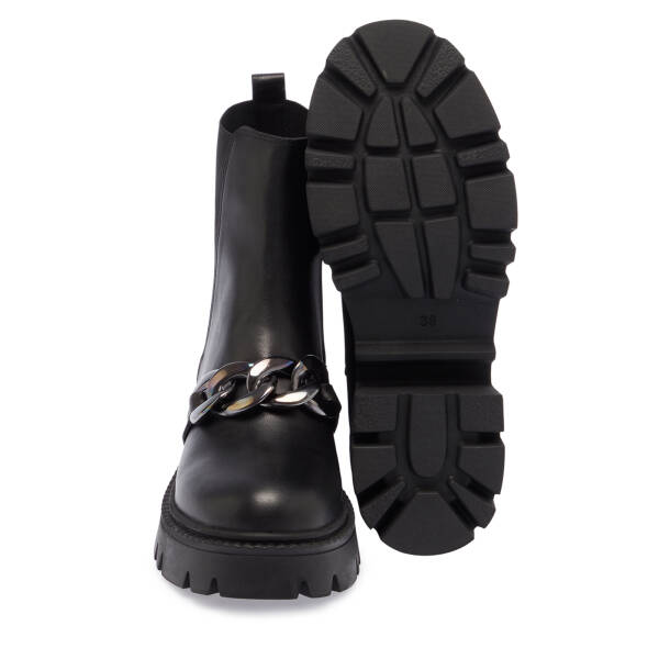 Siyah Deri Kadın Bot - K23K1BT66869-A23 - 4