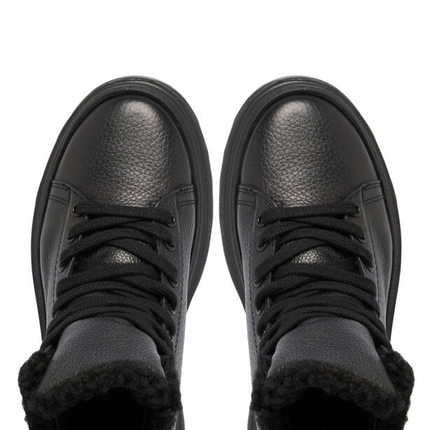 Siyah Deri Kadın Bot - K23K1BT66918-A41 - 5