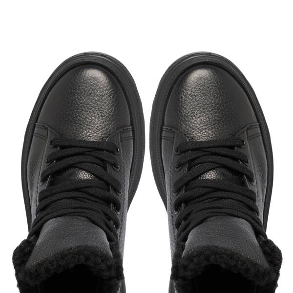 Siyah Deri Kadın Bot - K23K1BT66918-A41 - 5