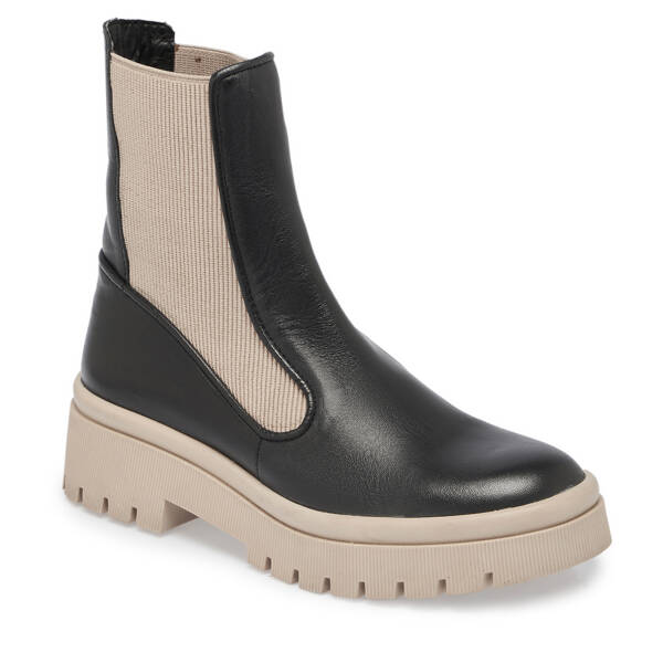 Siyah Deri Kadın Bot - K23K1BT66942-A55 - 1