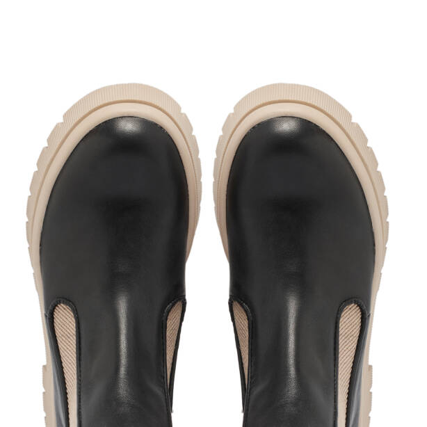 Siyah Deri Kadın Bot - K23K1BT66942-A55 - 5