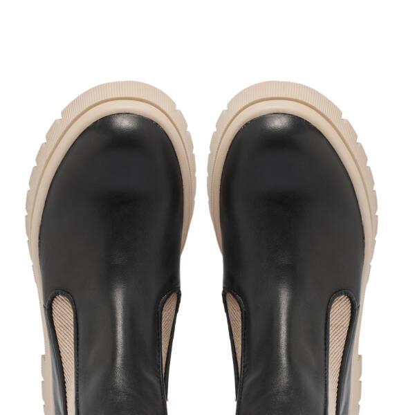 Siyah Deri Kadın Bot - K23K1BT66942-A55 - 5