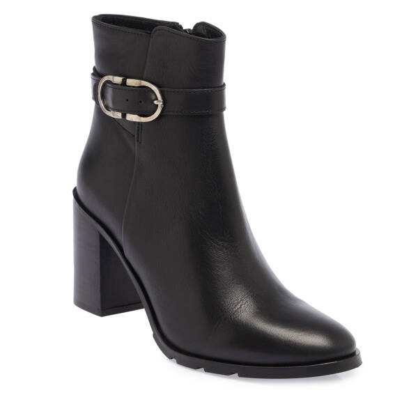 Siyah Deri Kadın Bot - K23K1BT67037-C59 - 1