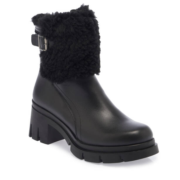 Siyah Deri Kadın Bot - K23K1BT67217-A23 - 1