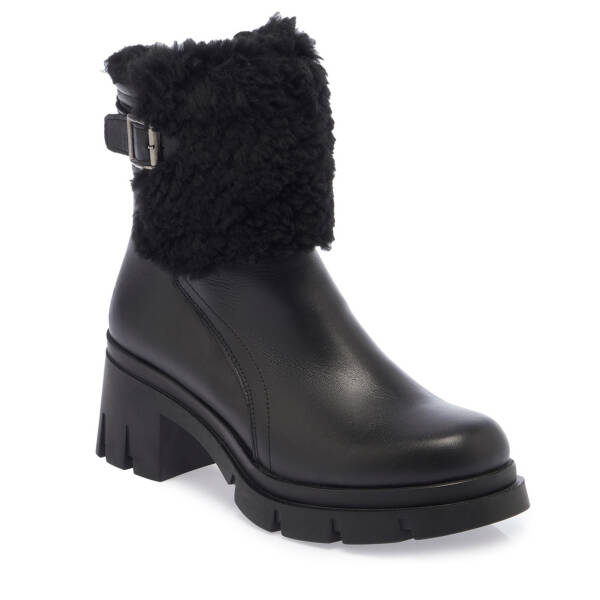 Siyah Deri Kadın Bot - K23K1BT67217-A23 - 1