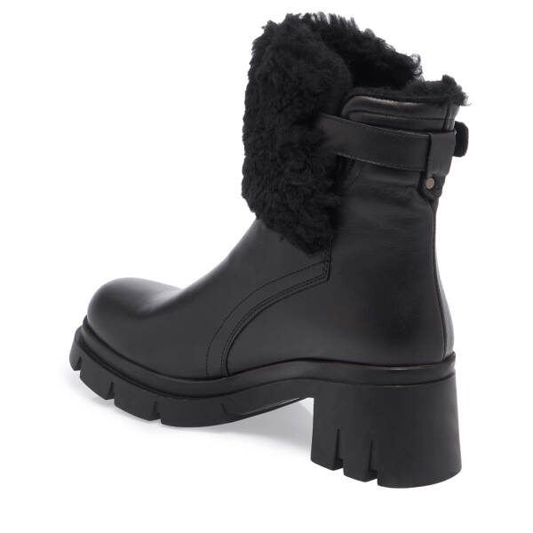 Siyah Deri Kadın Bot - K23K1BT67217-A23 - 2