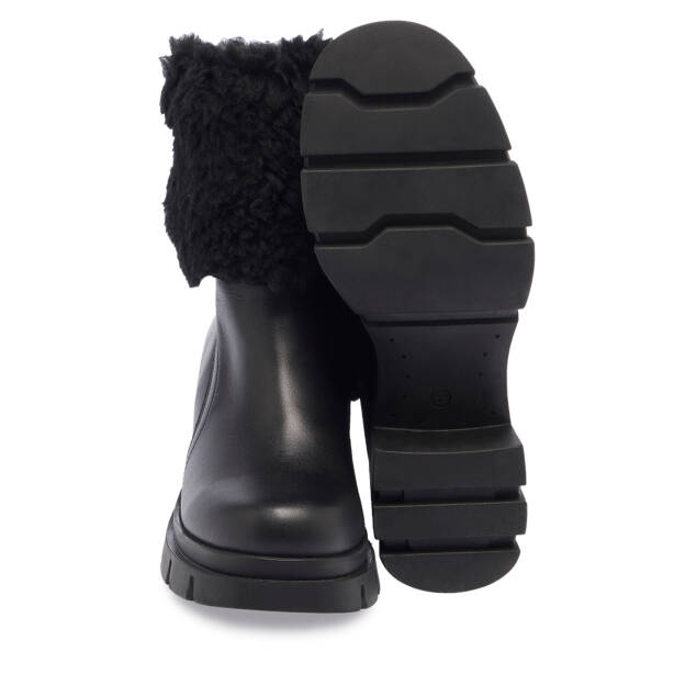 Siyah Deri Kadın Bot - K23K1BT67217-A23 - 4