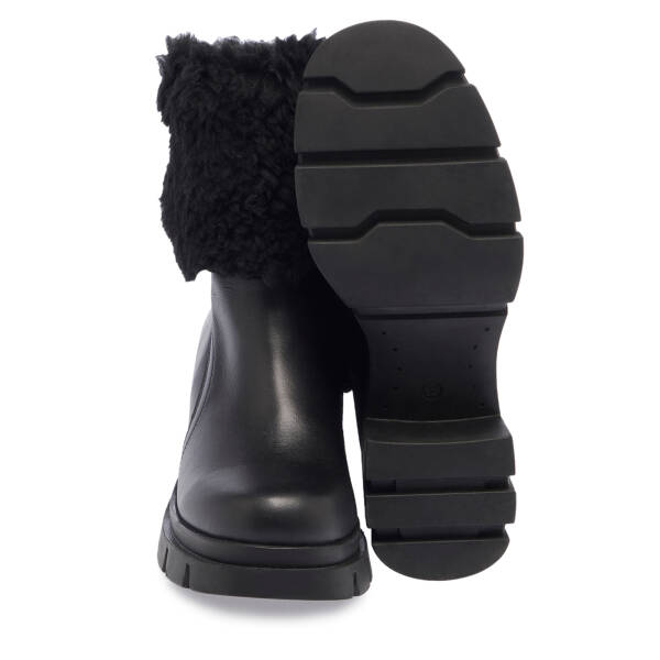 Siyah Deri Kadın Bot - K23K1BT67217-A23 - 4